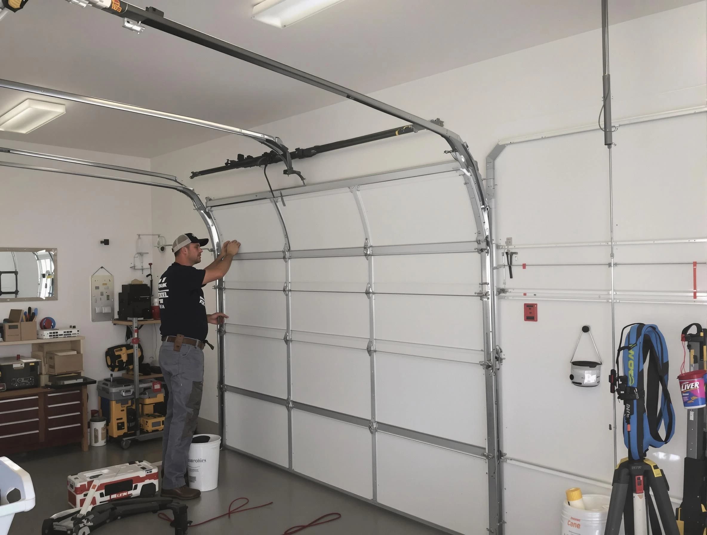 Pleasant View Garage Door Repair team installing new garage door in Pleasant View