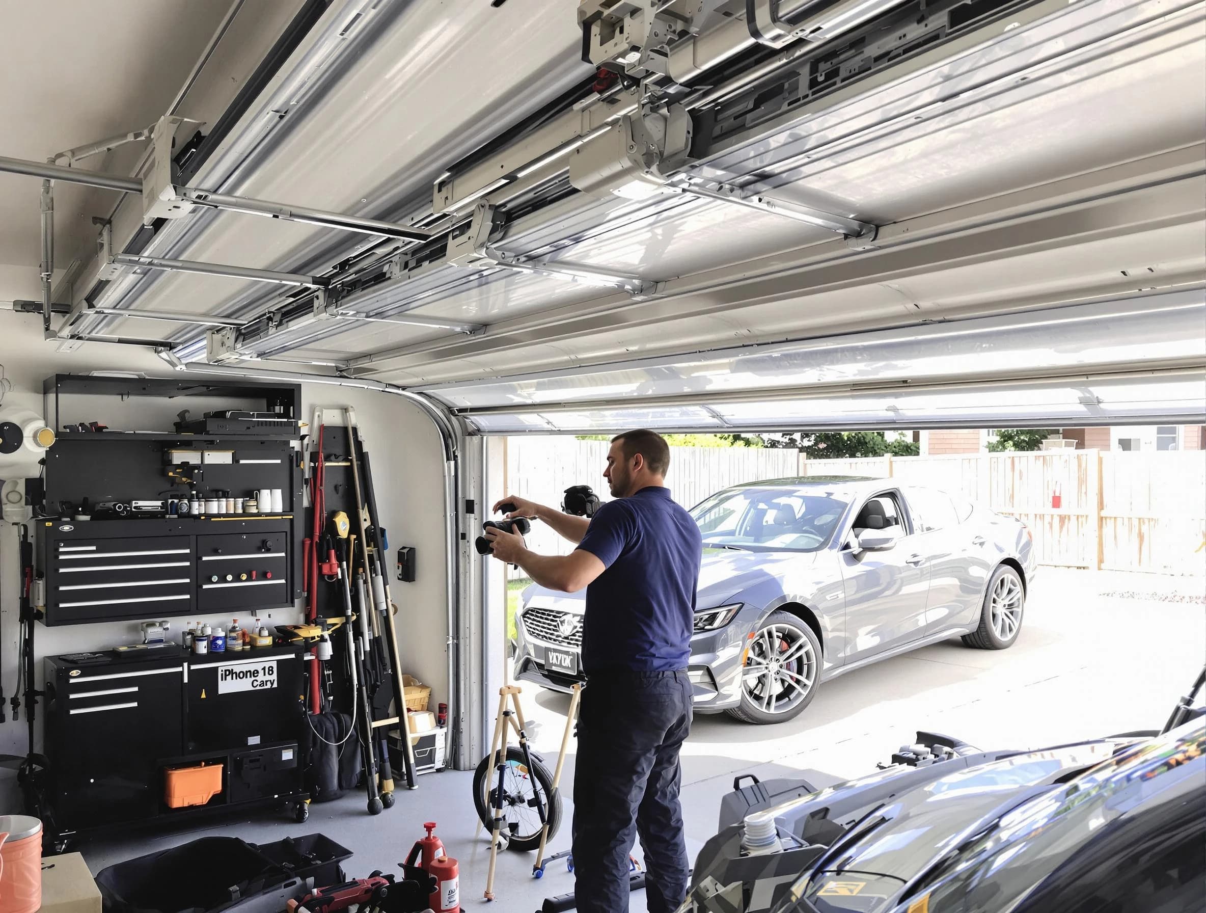 Pleasant View Garage Door Repair technician fixing noisy garage door in Pleasant View
