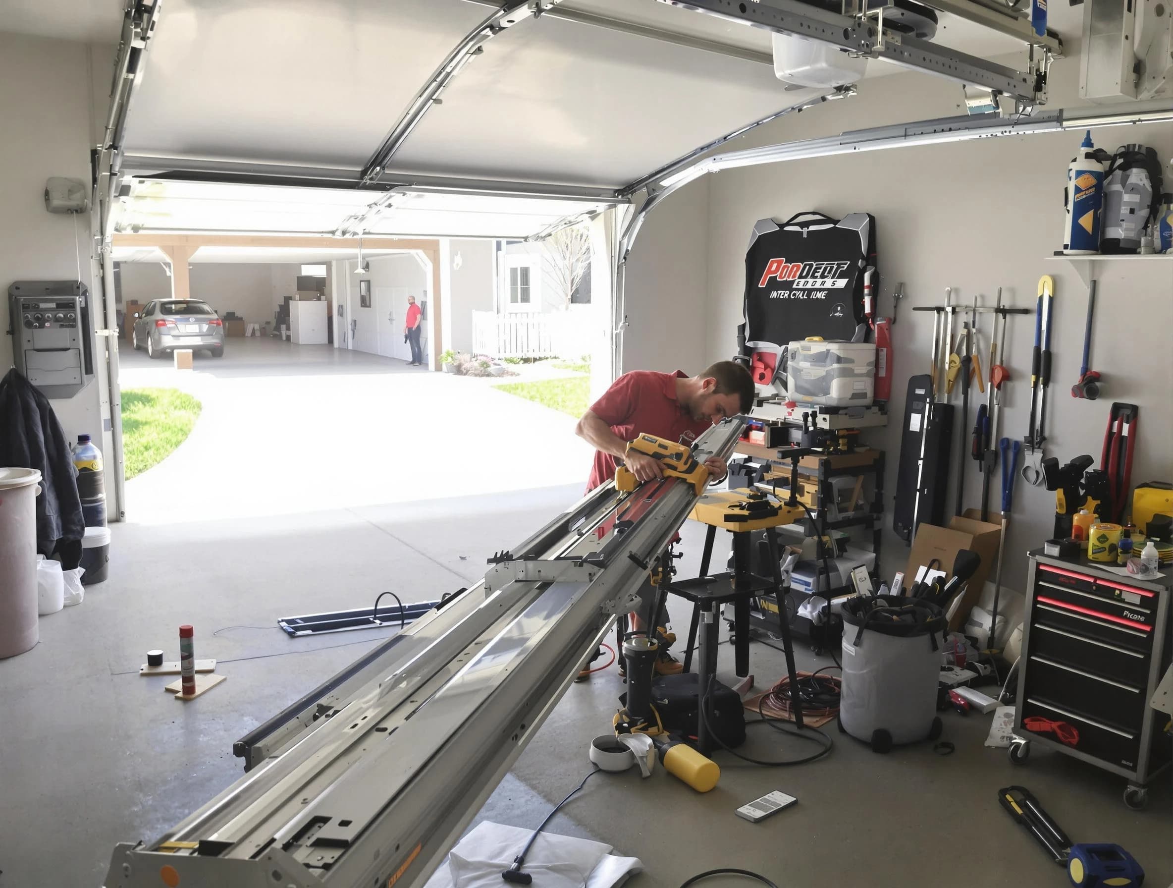 Pleasant View Garage Door Repair expert performing track repair in Pleasant View