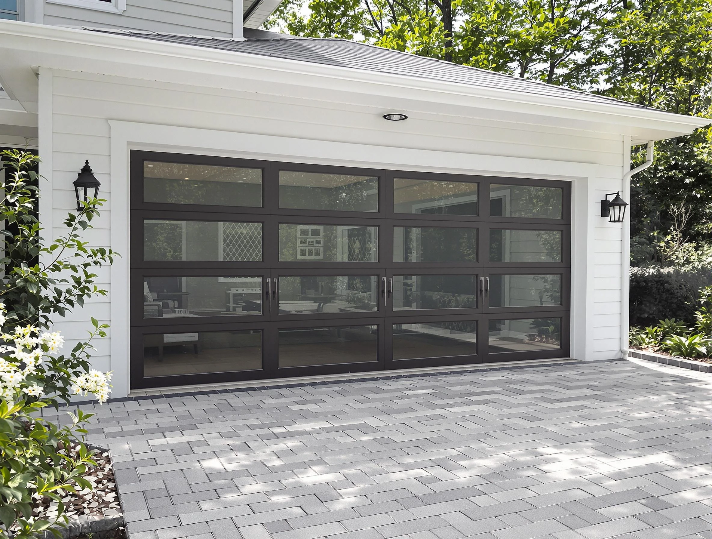Pleasant View Garage Door Repair design specialist presenting custom garage door options to Pleasant View homeowner
