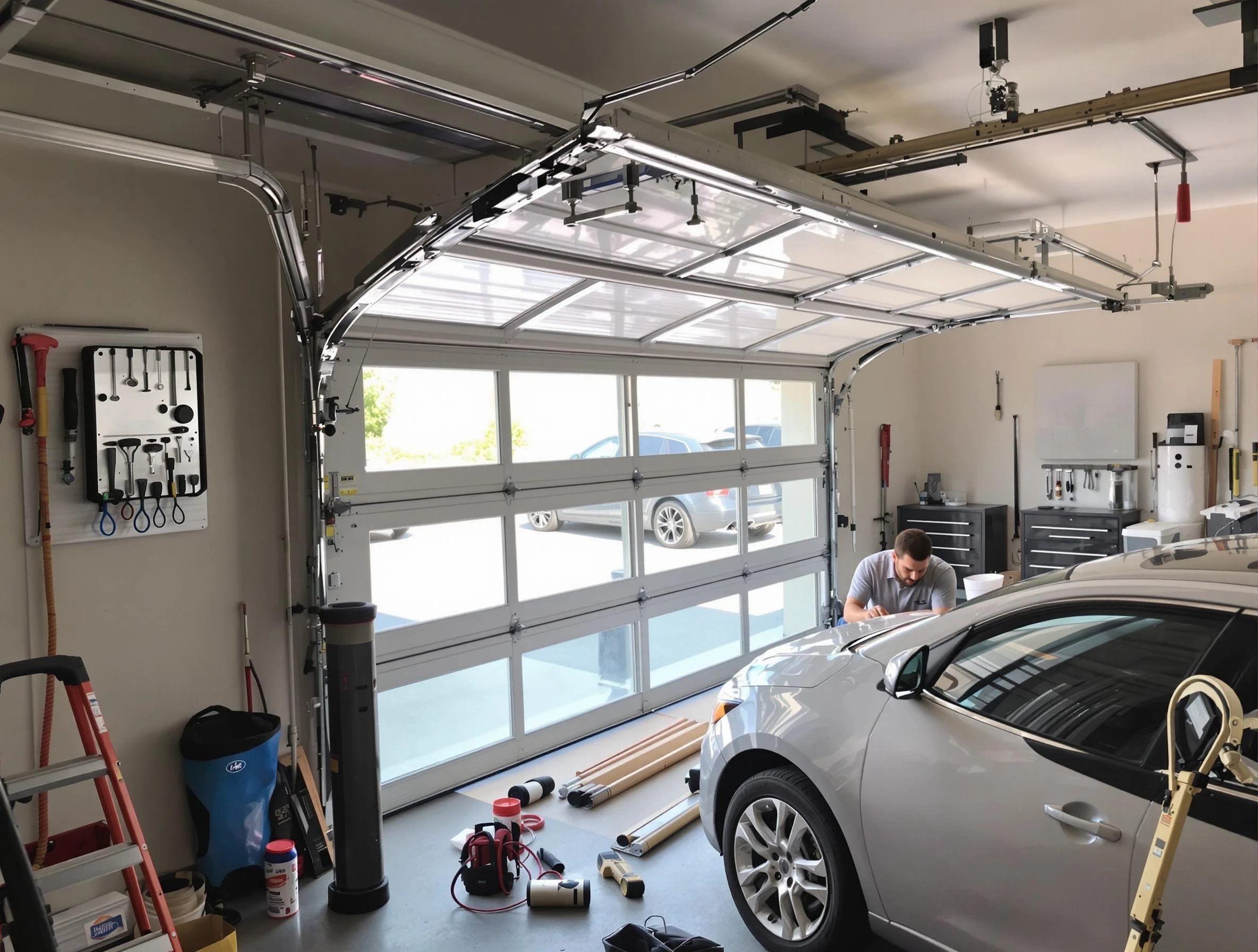 Garage door noise reduction service by Pleasant View Garage Door Repair in Pleasant View