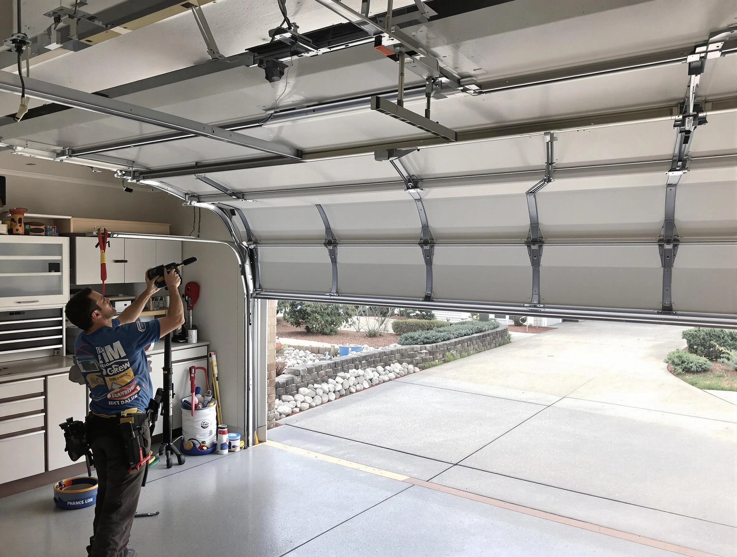 Garage door track repair service by Pleasant View Garage Door Repair in Pleasant View
